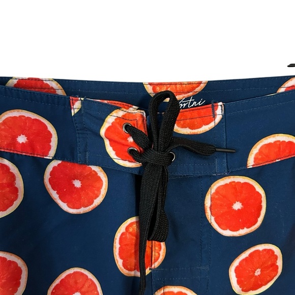 Kortni Jeane Men’s Size 36 Navy Blue Orange Boardie Board Swim Trunks Shorts - Picture 3 of 7